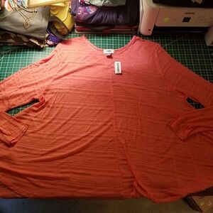 Old Navy XXL Sheer Striped Long Sleeve Top